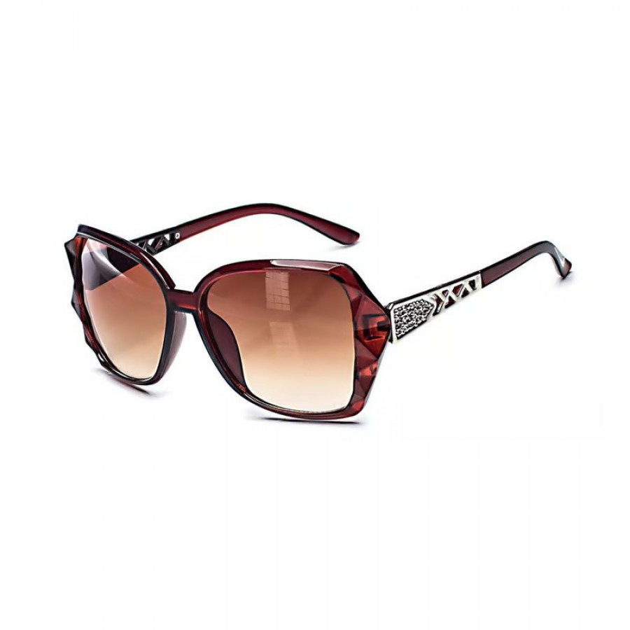 UV Protected Full Rim Stylish Trending & Latest Vintage Oversized Oval Butterfly Gradient Brown Sunglass