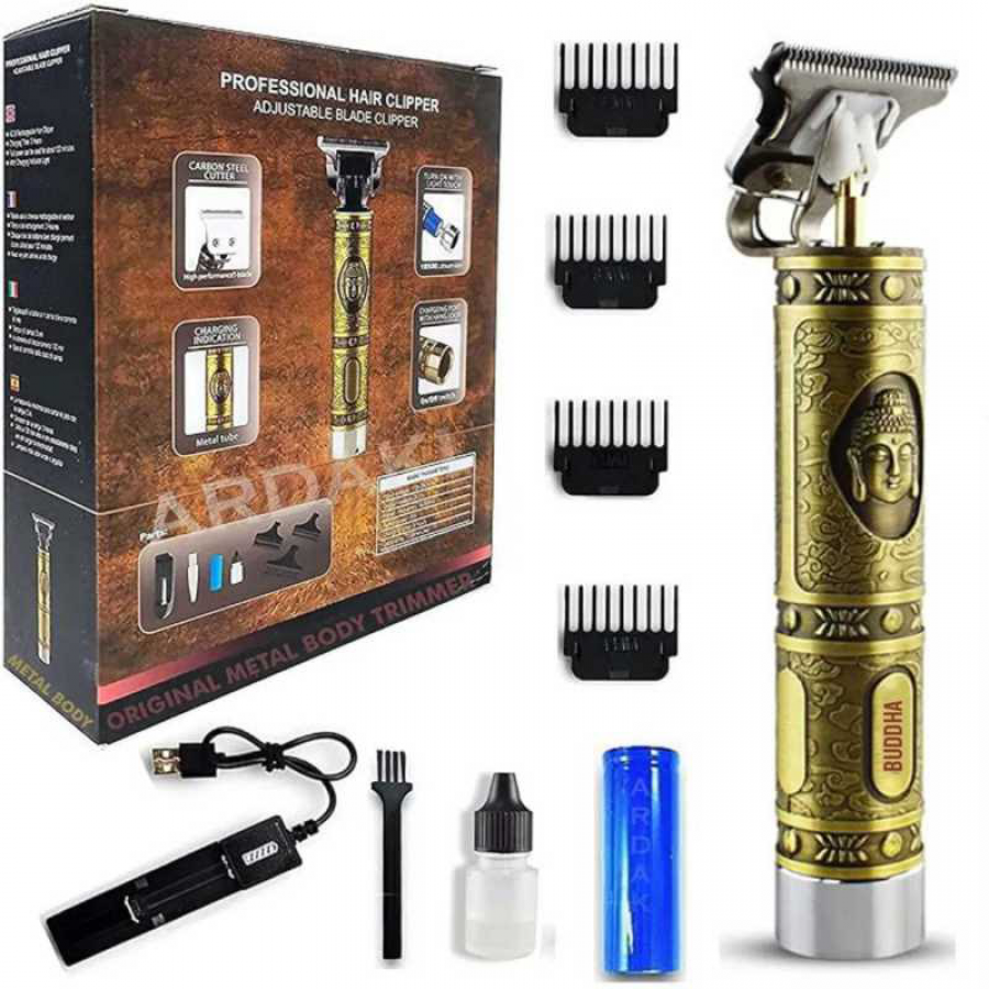 Buddha Beard Trimmer, Professional Hair Clipper, Adjustable Blade, Body Shaver & Trimmer Metal Body
