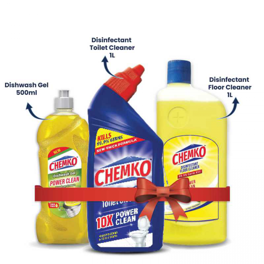 Chemko Dishwash Gel (500 ML) + Chemko Toilet Cleaner (1 LTR) + Chemko Floor Cleaner (1 LTR)