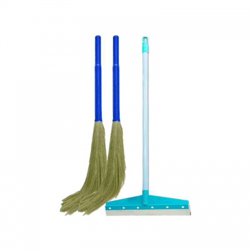 Chemko Grass Broom (Phool Jhadu) 2 Pcs + Chemko Floor Wiper 1 Pcs