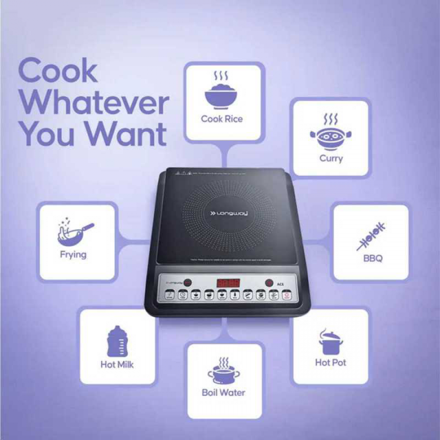 Longway Ace IC Induction Cooktop Black Push Button (2000 Watts)