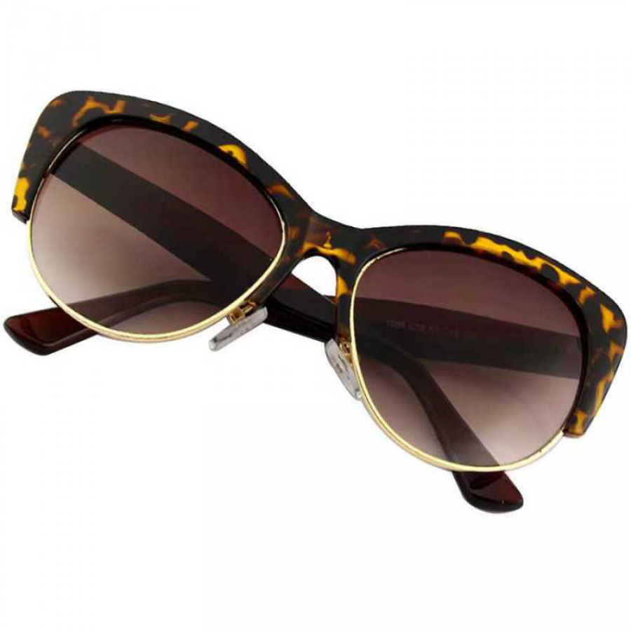 Luxury Fashion Semi Rimless Frame Mirrored Sunglass