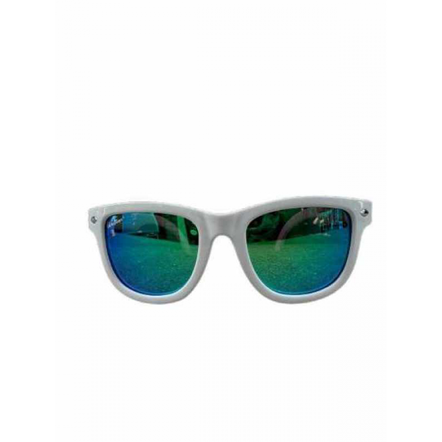 Polarized 80's Trendy Stylish Trapezoid Mirrored Green Sunwear Lenses Sunglass