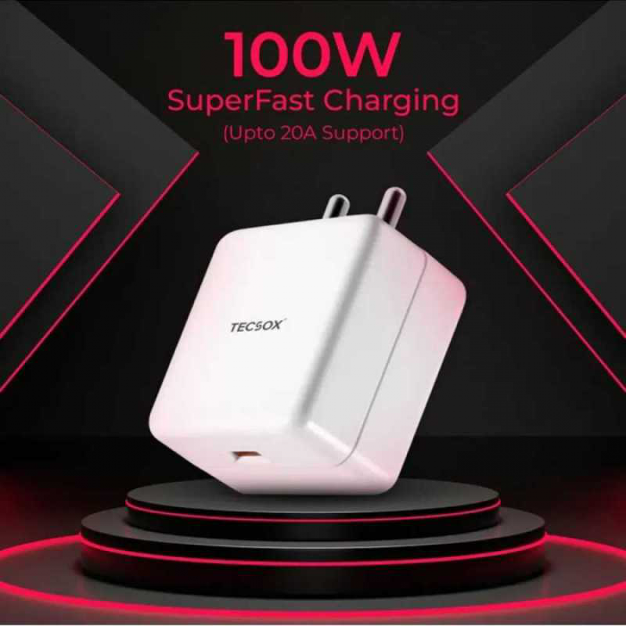 Tecsox Super Fast Charger | High-Speed USB-C Type Charging (100 Watts)